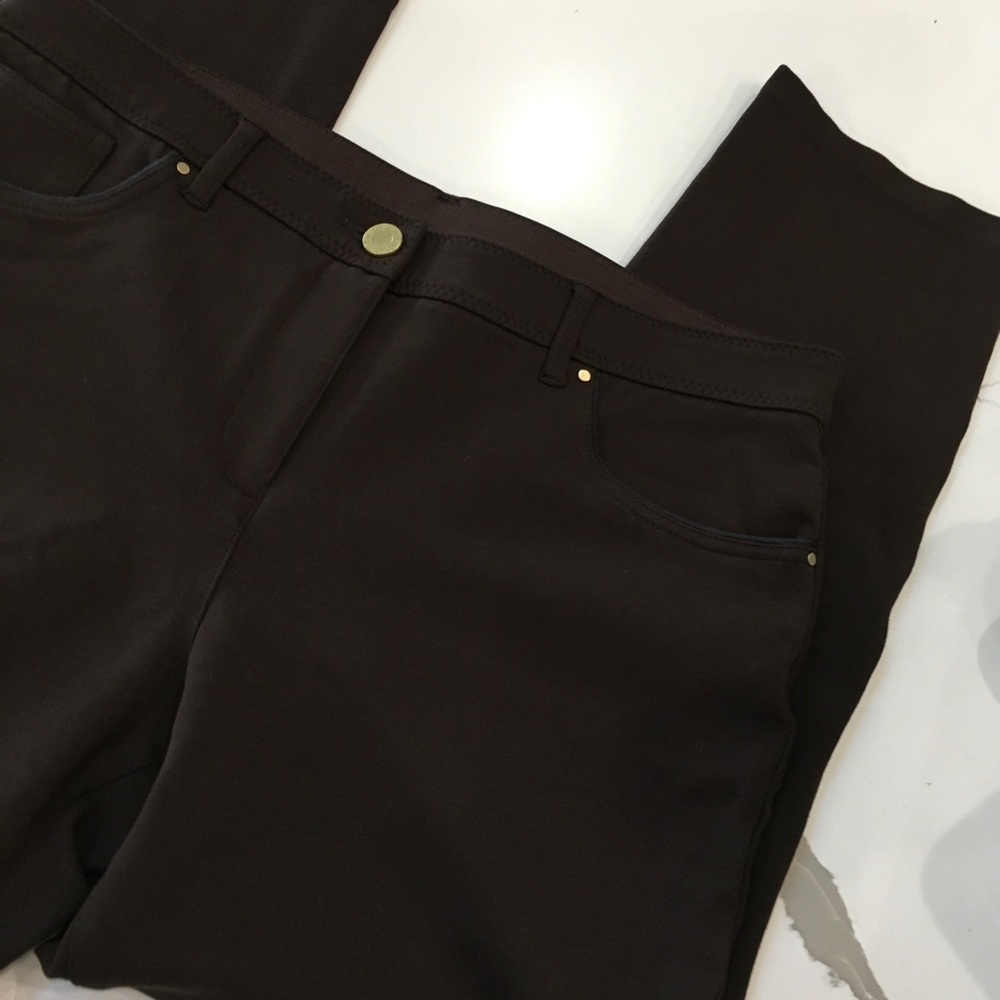 Chico's Chocolate Brown So Slimming Pants Size 2 Short Stretch